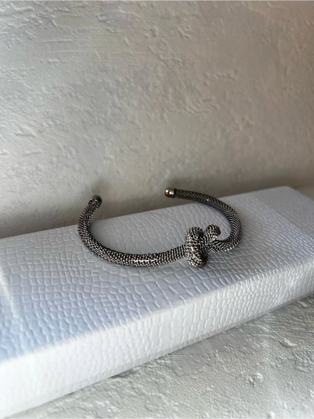 Silver-Tone Knot Mesh Cuff Bracelet - Women Jewelry
